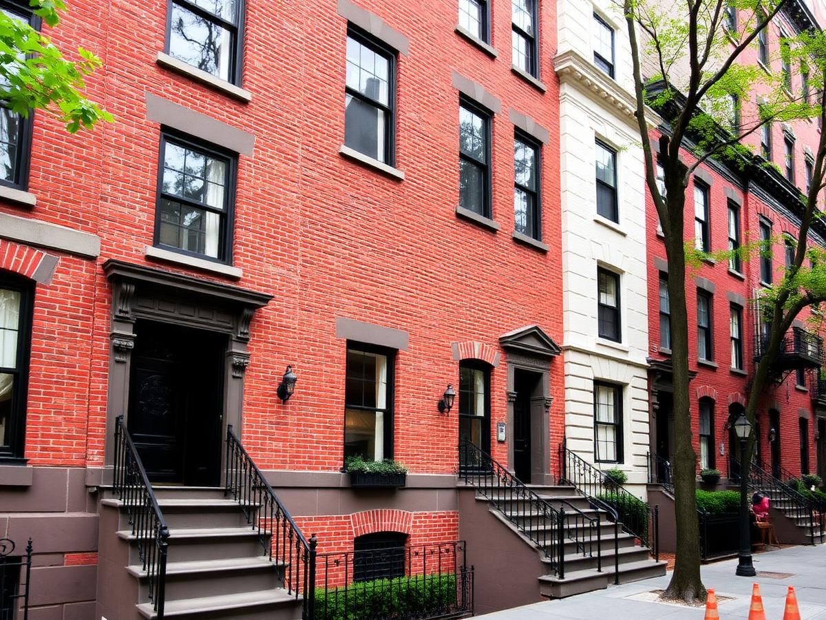 Restored historic brick building facade in Boston